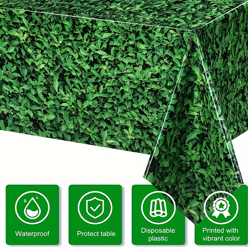Green Leaves Disposable Waterproof Tablecloth Party Decor
