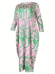 Graffiti Print Maxi Dress with Pockets