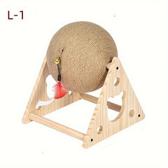 Cat Scratching Pad With Bell Wooden Cat Claw Grinding Toy