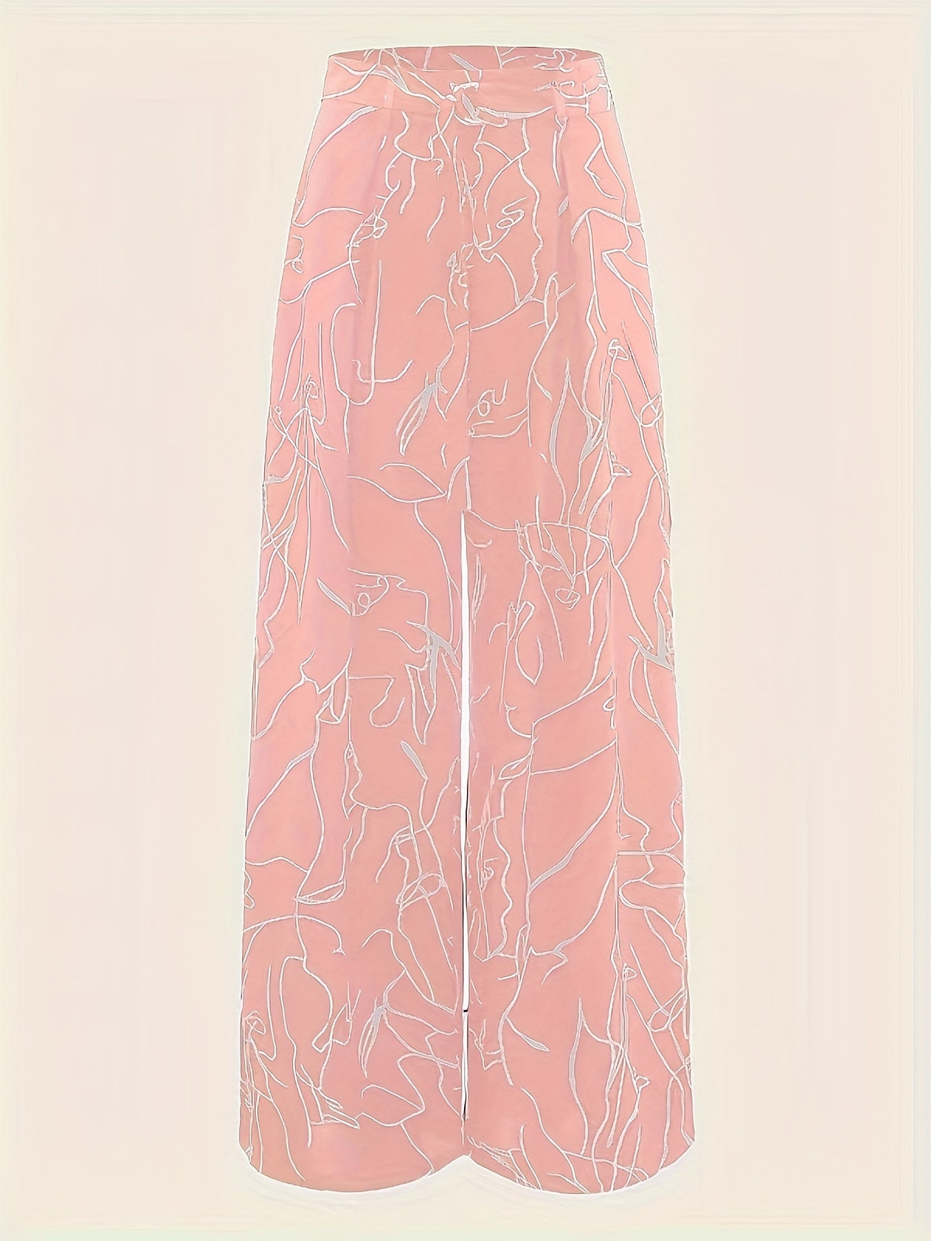 Abstract Print Wide Leg Pants Casual High Waist Loose Pants