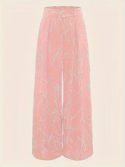 Abstract Print Wide Leg Pants Casual High Waist Loose Pants