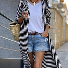 Striped Long Sleeve Cardigan
