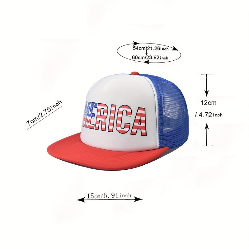 Hip Hop Trucker Hat Flag Pattern Baseball Cap Unisex Dad Hat