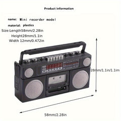 Mini Dollhouse Cassette Recorder Toy Gray Rubber with Accents 26cm H
