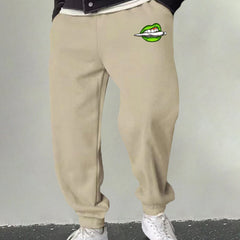 Men's Cartoon Lip Graphic Sweatpants Casual Joggers