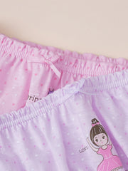5pcs Girls Ballet Dancer Frill Trim Shortie Brief Cotton Underwear