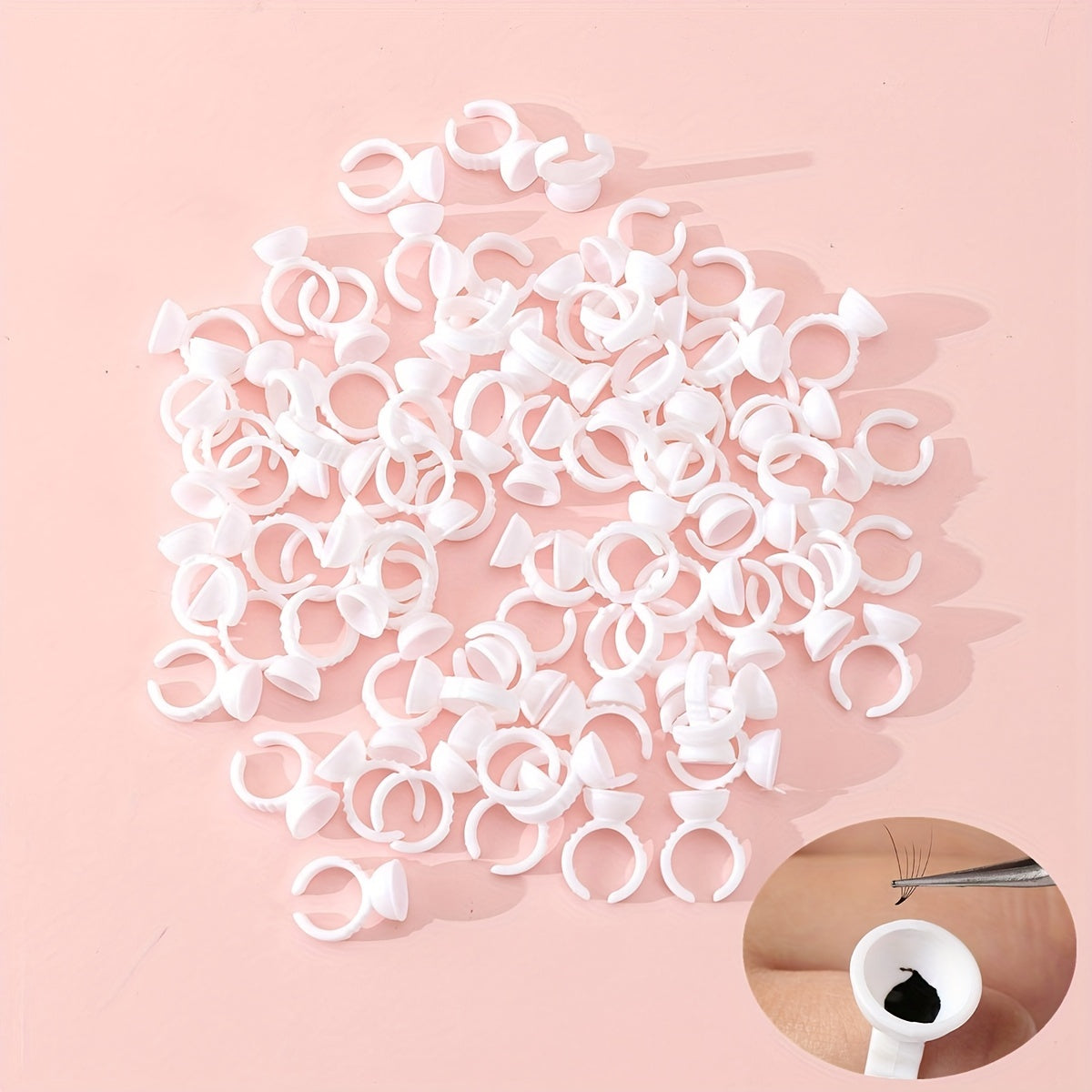 100pcs Lash Glue Ring Cup Holder for Extension Supplies