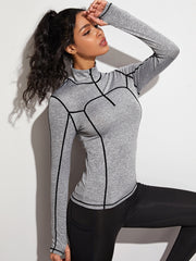 High Neck Half Zip Yoga Sports Top Slim Fit