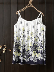 Floral Print Plus Size Cami Top Medium Stretch