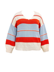 Colorblock V Neck Sweater Long Sleeve Jumper