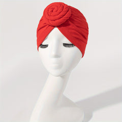Braided Twist Pleated Turban Cap Solid Head Wrap Elastic Head Scarf