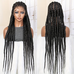Full Lace Braided Wigs for Women Jumbo Box Braids Lace Front Wig with Baby Hair