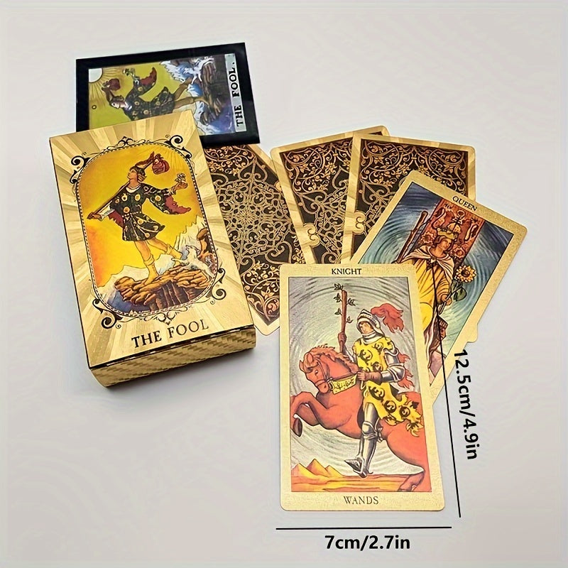 78 Foil Tarot Cards With Instruction Booklet Waterproof