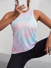 Tie Dye Sports Tank Top Casual Loose Sleeveless Summer Tops