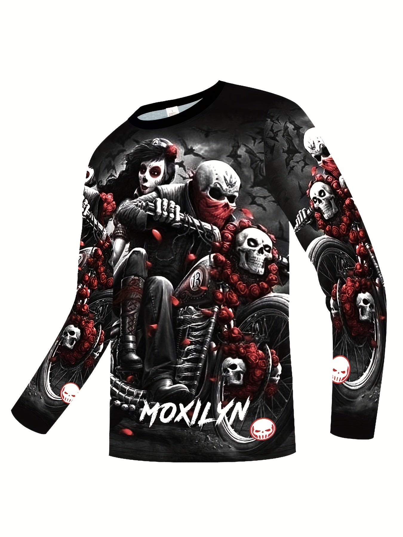 Anime Pattern Men's Long Sleeve Motorcycle T-shirt