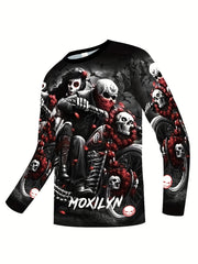 Anime Pattern Men's Long Sleeve Motorcycle T-shirt