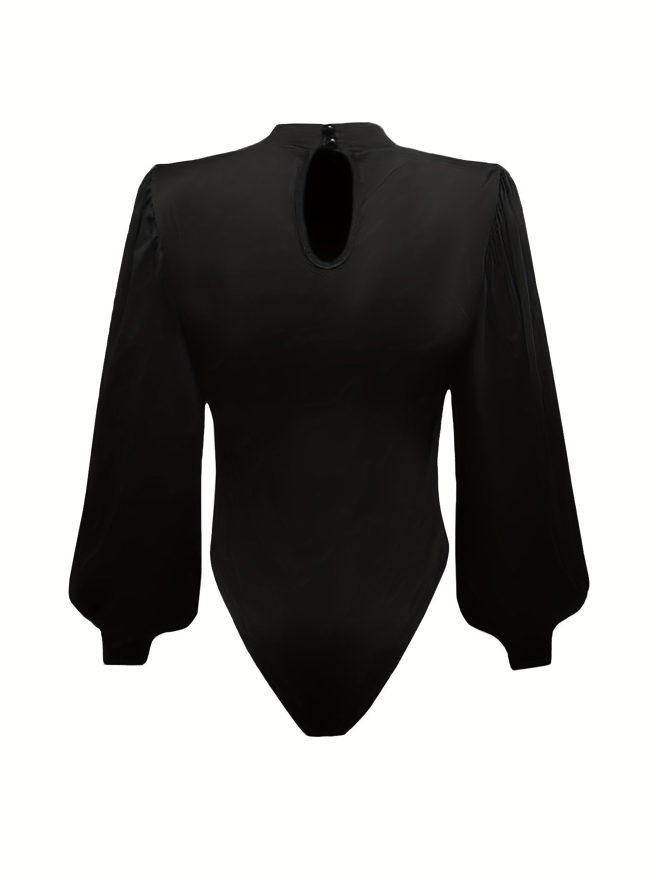 Slim Mock Neck Bodysuit Lantern Sleeve Spring/Fall