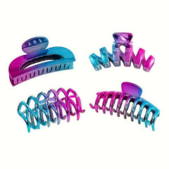 4pcs Block Hair Clip Claw Clip Headwear Hair Accessories For Girls