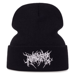 Winter Embroidered Knitted Beanie Wool Hat Ski Beret Adult Beanies