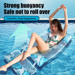 Inflatable Pool Float Hammock for Adults PVC Water Float Bed Lounge Chair 3 Row