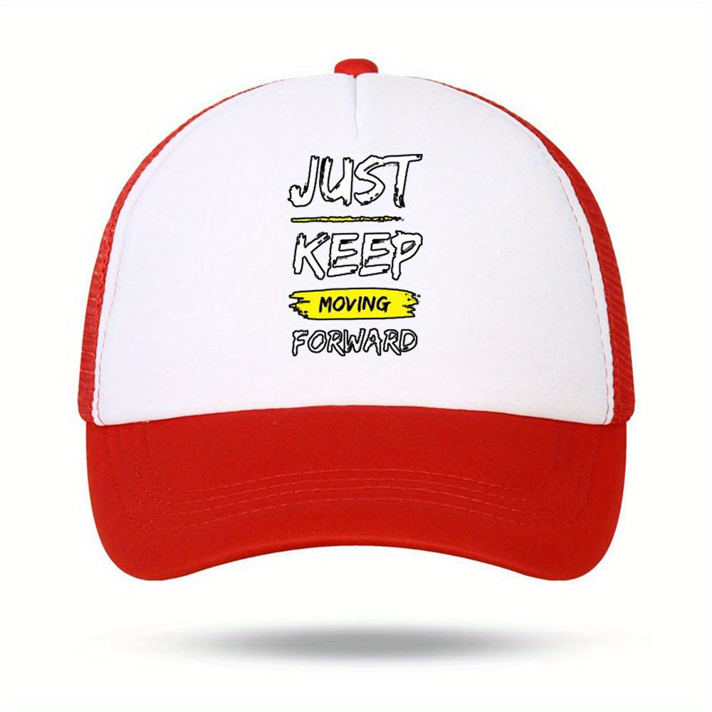 Unisex Sunshade Breathable Baseball Cap Just Keep Moving Forward Embroidery