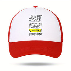 Unisex Sunshade Breathable Baseball Cap Just Keep Moving Forward Embroidery