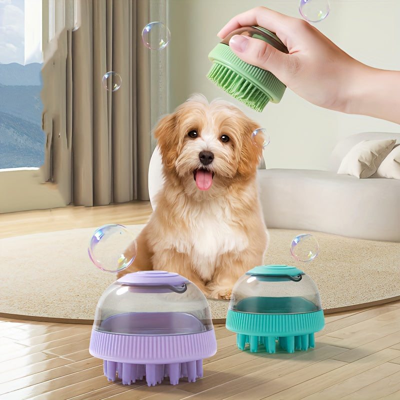 Pet Grooming Brush with Shampoo Dispenser for Dog and Cat
