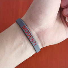 Sporty Silicone Bracelet with Bold Letter Graphics