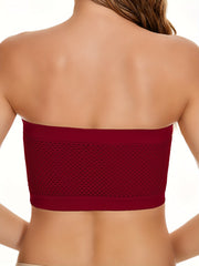 4pcs Strapless Bandeau Bras Hollow Out Stretch Everyday Bra