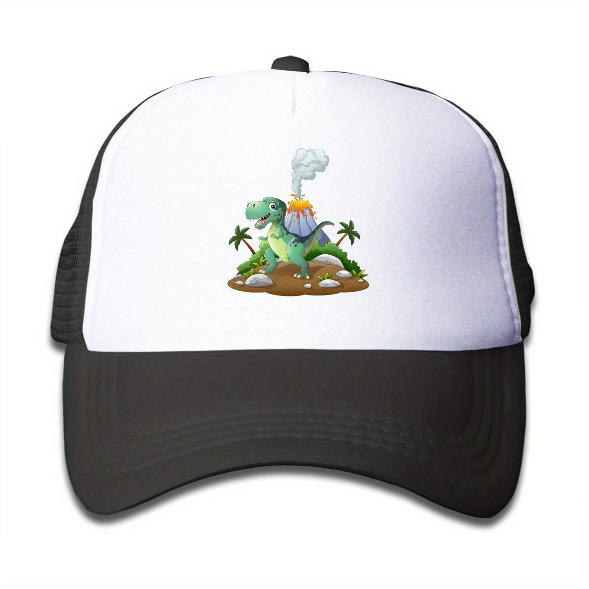 Boys Dinosaur Print Baseball Hat Sunscreen Mesh Breathable Trucker Cap