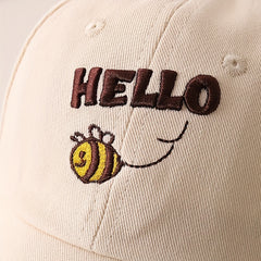 Casual Bee Embroidery Cap Sun Protection Comfortable Breathable Cap
