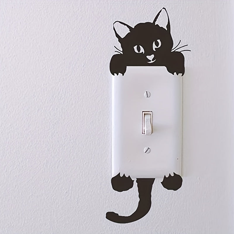 5pcs Cat Wall Sticker Lamp Switch Decorative Decal Art Mural