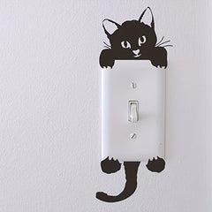 5pcs Cat Wall Sticker Lamp Switch Decorative Decal Art Mural