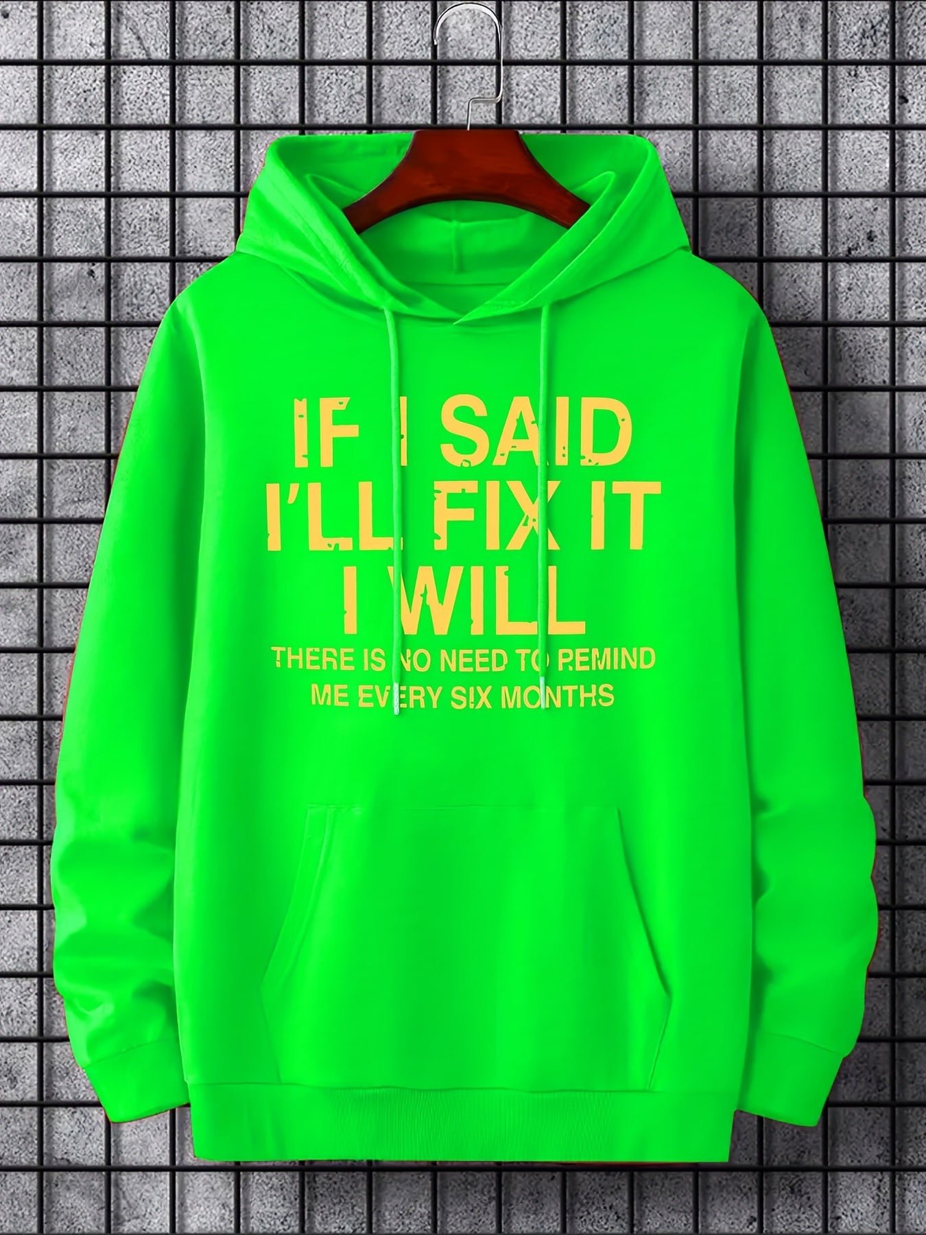 Funny 'First Father's Day' Slogan Print Hoodie for Men