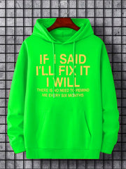 Funny 'First Father's Day' Slogan Print Hoodie for Men