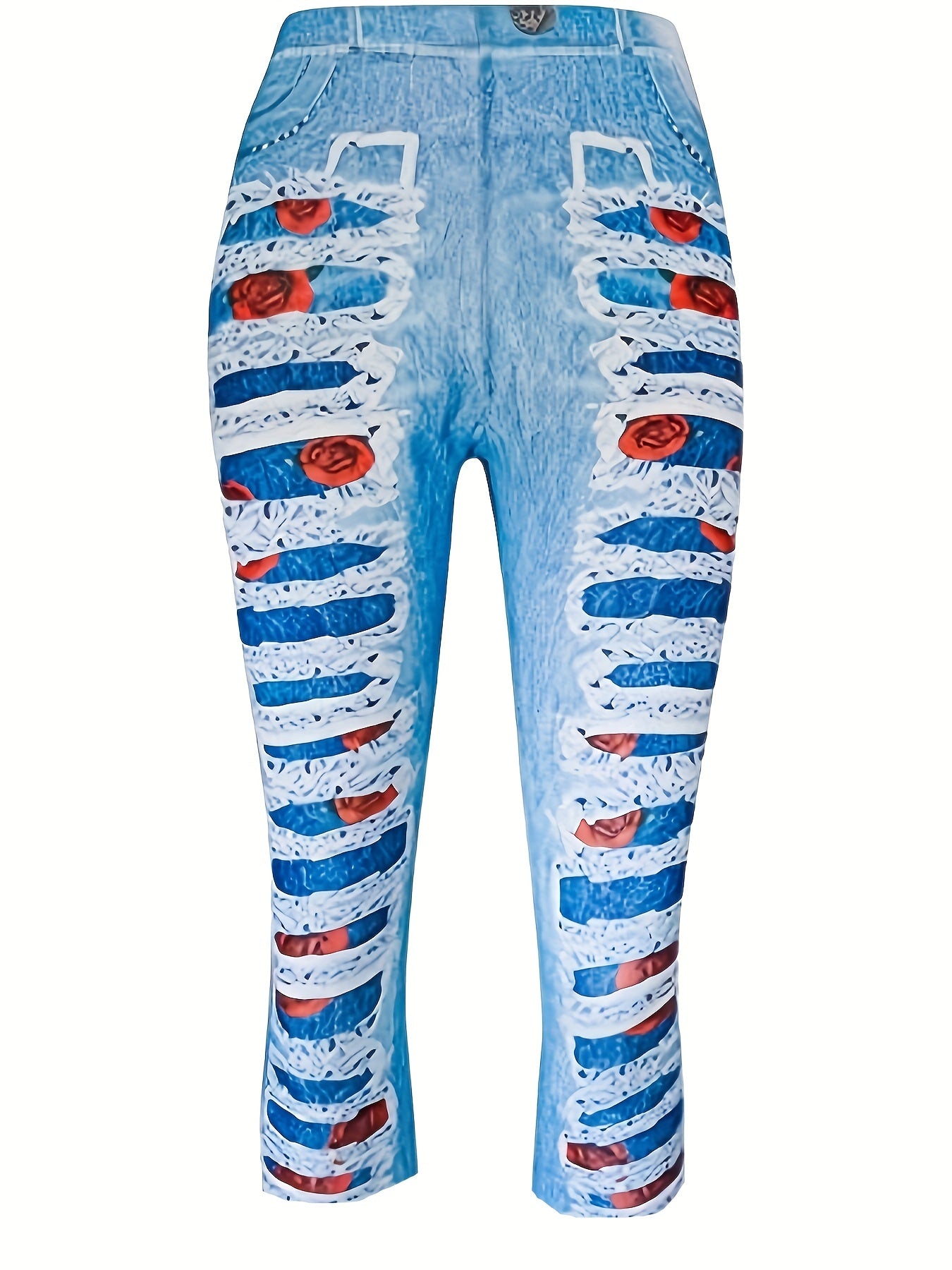 Women's Floral Printed Yoga Pants High Waist Leggings