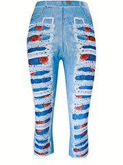 Women's Floral Printed Yoga Pants High Waist Leggings