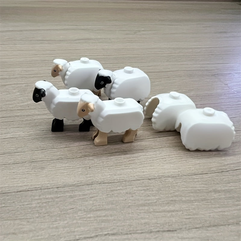Sheep Farm Building Blocks Set for Kids, DIY Farm Toy Animal Model Puzzle Set