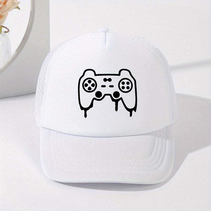 Game Machine Print Baseball Cap Sunshade Mesh Peaked Cap