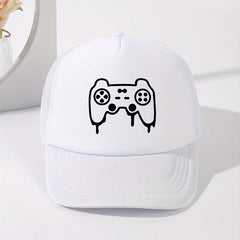 Game Machine Print Baseball Cap Sunshade Mesh Peaked Cap
