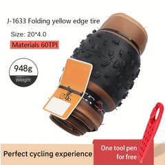 1pc Folding Tire 20 4 0 & 26 4 0 for Snowmobile ATV Bicycle Repair
