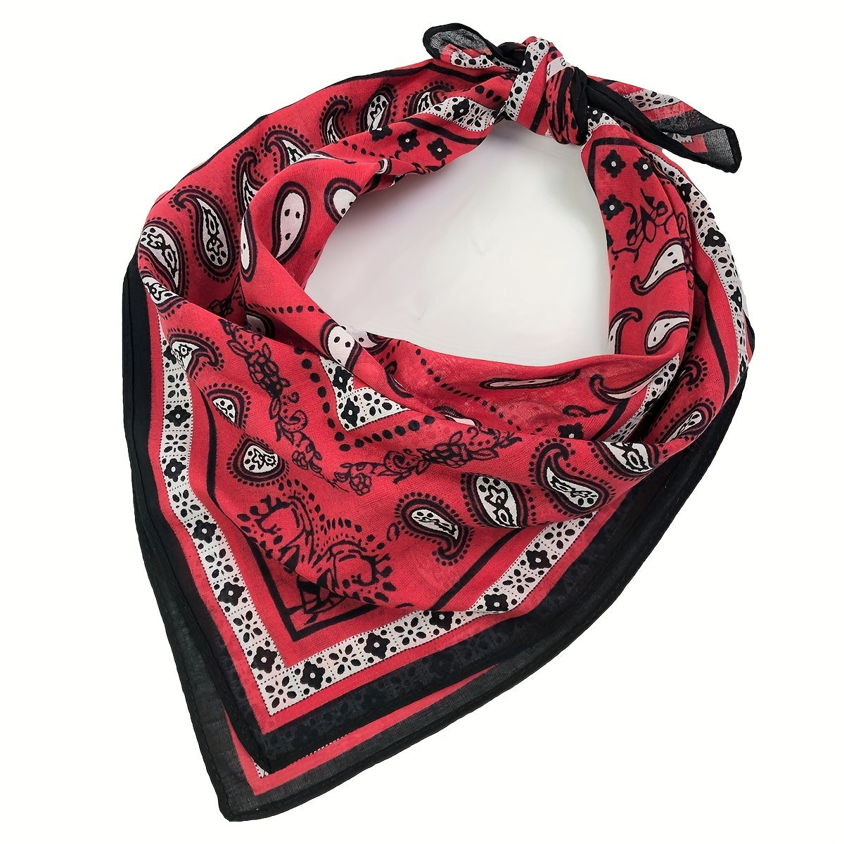 Vintage Paisley Print Bandana Square Scarf Neckerchief Head Wrap