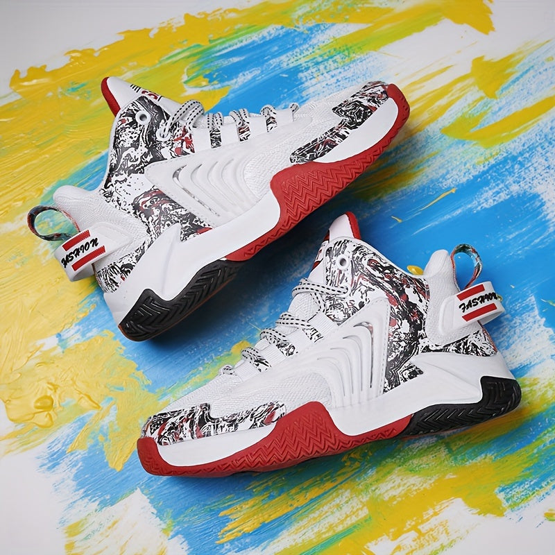 High Top Basketball Shoes for Boys, Non Slip Soft Sole Sneakers