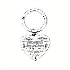 Heart Keychain Key Ring Inspirational Birthday Gift From Mom