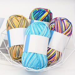 2pcs DIY Weaving Colorful Dyeing Flower Wool Yarn Crochet Hook Wool Ball