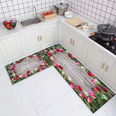 2pcs Anti Fatigue Kitchen Rug Set Non Slip Waterproof Machine Washable Carpet