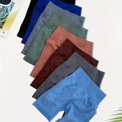 High Waisted Yoga Shorts For Women - 8pcs Solid Sports Shorts