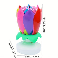 Double Layer Rotating Lotus Candle Birthday Cake Candle