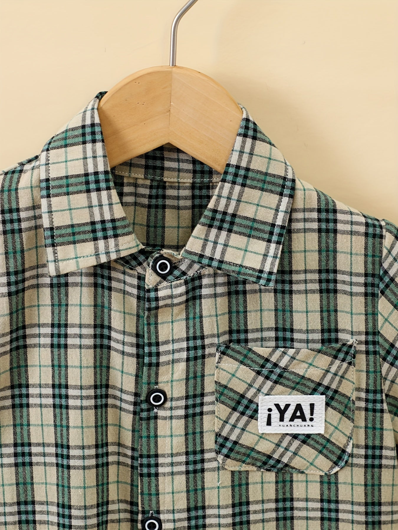 Baby Boys Casual Plaid Short Sleeve Button up Shirt