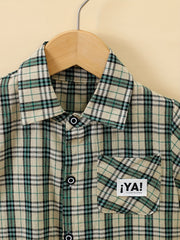 Baby Boys Casual Plaid Short Sleeve Button up Shirt